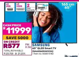 Game Samsung 65 QLED Smart TV offer