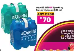 Game aQuellé Still OR Sparkling Spring Water 6 x 500 ml offer