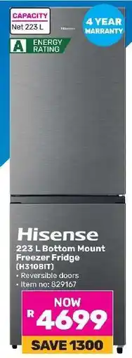 Game Hisense 223 L Bottom Mount Freezer Fridge (H310BIT) offer