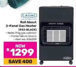 Game Roll About 3-Panel Gas Heater (943-BLACK) offer