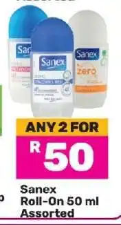 Game Sanex Roll-On 50 ml Assorted offer