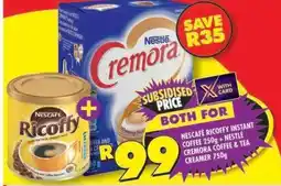 Shoprite NESCAFÉ RICOFFY INSTANT COFFEE 250g + NESTLÉ CREMORA COFFEE & TEA CREAMER 750g offer