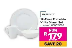 Game 12-Piece Porcelain White Dinner Set offer