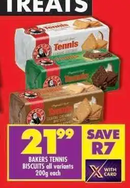 Shoprite BAKERS TENNIS BISCUITS all variants 200g each offer