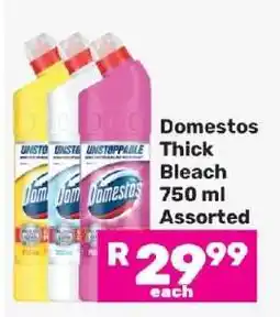 Game Domestos Thick Bleach 750 ml Assorted offer