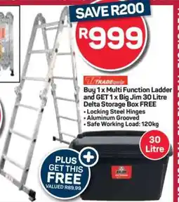 Pick n Pay Hypermarket Multi Function Ladder + Big Jim 30 Litre Delta Storage Box offer