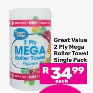 Game Great Value 2 Ply Mega Roller Towel Single Pack offer