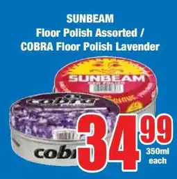 Boxer SUNBEAM Floor Polish Assorted / COBRA Floor Polish Lavender offer