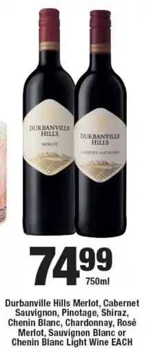 OK Liquor Durbanville Hills Merlot, Cabernet Sauvignon, Pinotage, Shiraz, Chenin Blanc, Chardonnay, Rosé Merlot, Sauvignon Blanc Wine offer