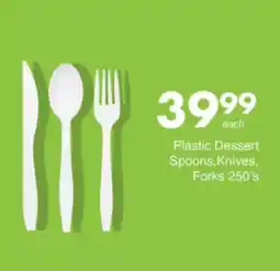 Save Hyper Plastic Dessert Spoons, Knives, Forks offer