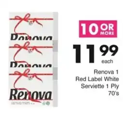 Save Hyper Renova 1 Red Label White Serviette 1 Ply offer