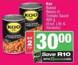 Spar Savemor Koo Baked Beans in Tomato Sauce offer