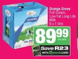 Spar Savemor Orange Grove Full Cream, Low Fat Long Life Milk offer