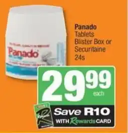 Spar Savemor Panado Tablets Blister Box or Securitaine offer
