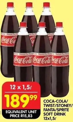 Shoprite Coca-cola/ twist/ stoney/ fanta/ sprite soft drink offer