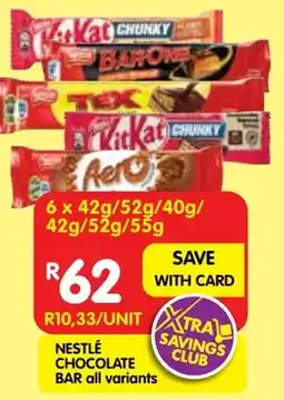 Shoprite Nestlé chocolate bar all variants offer