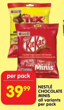Shoprite Nestlé chocolate minis all variants offer