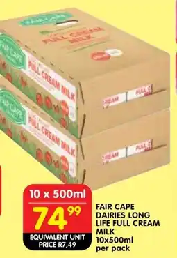 Shoprite Fair cape dairies long life full cream milk offer