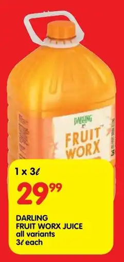 Shoprite Darling fruit worx juice all variants offer
