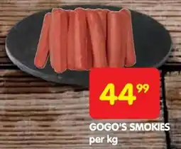 Shoprite Gogo's smokies offer