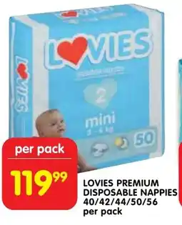 Shoprite Lovies premium disposable nappies offer