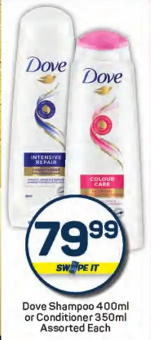 Pick n Pay Dove Shampoo or Conditioner Assorted offer