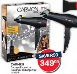 Pick n Pay Carmen Escentual Hairdryer and Argun Oil offer
