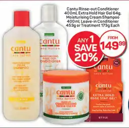 Pick n Pay Cantu Rinse-out Conditioner, Extra Hold Hair Gel, Moisturising Cream Shampoo, Leave-in Conditioner or Treatment offer
