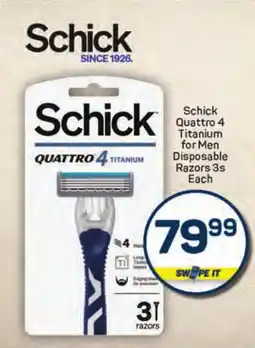 Pick n Pay Schick Quattro 4 Titanium for Men Disposable Razors offer