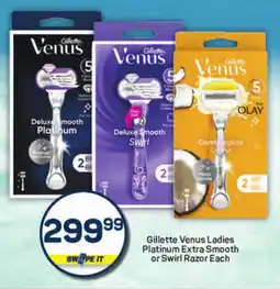 Pick n Pay Gillette Venus Ladies Platinum Extra Smooth or Swirl Razor Each offer