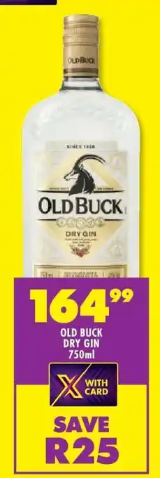 Shoprite Old Buck Dry Gin 750ml offer