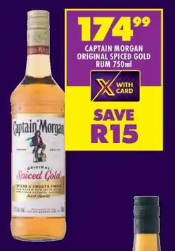 Shoprite CAPTAIN MORGAN ORIGINAL SPICED GOLD RUM 750ml offer
