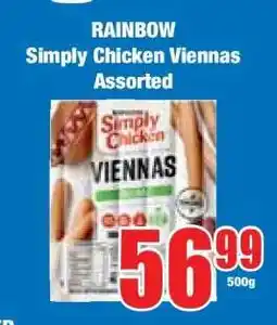 Boxer RAINBOW Simply Chicken Viennas Assorted offer