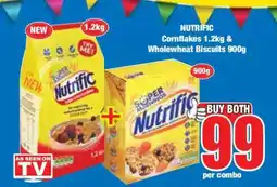 Boxer NUTRIFIC Cornflakes 1.2kg & Wholewheat Biscuits 900g offer