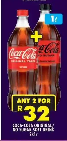 Shoprite COCA-COLA ORIGINAL/NO SUGAR SOFT DRINK 2x1ℓ offer