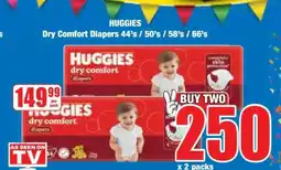 Boxer HUGGIES Dry Comfort Diapers 44's / 50's / 58's / 66's offer