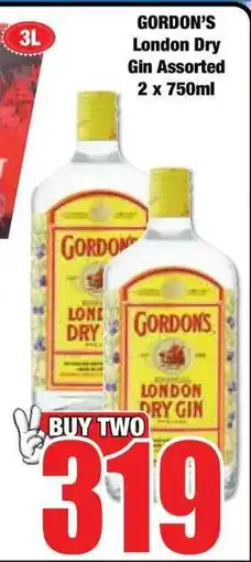 Boxer GORDON’S London Dry Gin Assorted 2 x 750ml offer