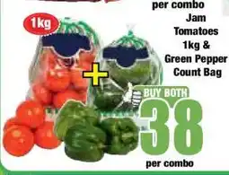 Boxer Jam Tomatoes 1kg & Green Pepper Count Bag offer