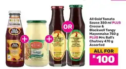 Game All Gold Tomato Sauce, Crosse & Blackwell Tangy Mayonnaise, Mrs Ball’s Chutney offer