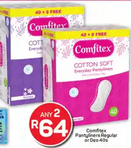 Pick n Pay Comfitex Pantyliners Regular or Deo offer