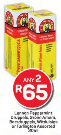 Pick n Pay Lennon Peppermint Druppels, Groen Amara, Borsdruppels, Witdulsies or Turlington Assorted offer