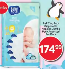 Pick n Pay PnP Tiny Tots Disposable Nappies Jumbo Pack Assorted offer