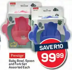 Pick n Pay Prestige Baby Bowl, Spoon and Fork Set Assorted offer