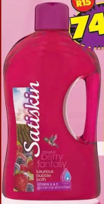 Shoprite Satiskin bubble bath all variants offer