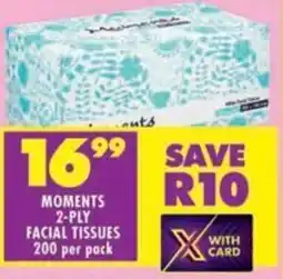 Shoprite Moments 2-ply facial tissues offer