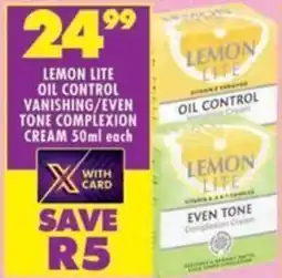 Shoprite Lemon lite oil control vanishing/even tone complexion cream offer