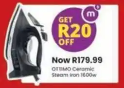 Shoprite OTTIMO Ceramic Steam Iron 1600w offer