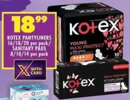 Shoprite Kotex pantyliners/ sanitary pads offer
