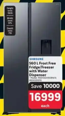 Makro SAMSUNG Frost Free Fridge/ Freezer with Water Dispenser offer