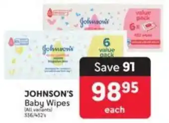 Makro JOHNSON'S Baby Wipes offer